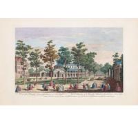 A view of the Rotunda House & Gardens &c. at Ranelagh. From an engraving dated 1751 by Nathaniel Parr after a work by Antonio Canaletto. Later colourization. Ranelagh Gardens Chelsea London. Poster