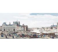 A View of the Town House or Guild Hall of Paris. After a hand-coloured print dated 1749. Poster Print by Ken Welsh (20 x 9)
