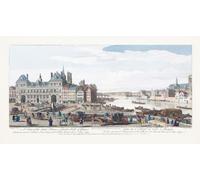 A View of the Town House or Guild Hall of Paris. After a hand-coloured print dated 1749. Poster Print by Ken Welsh (19 x 10)