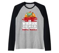 A Viking Also Into The Red Sea Funny Design Raglan Baseball Tee