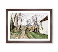 A Village Road Near Auvers by Paul Cezanne Framed Print | A2 Walnut Framed Wall Art | Ready to Hang | Modern Historical Picture | Living Room Bedroom Lounge Office