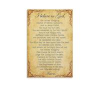 A Vintage Declaration of Faith - The Apostles‘ Creed Wall Art, Traditional Text Print for Reflective Spaces, Home Altar or Church Foyer Decor(Unframed,12x18inch(30x45cm))