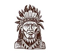 a Vintage Style of Tribal Medicine Man Fine Carving Decals 57.6x83.4cm It Won't Fall Off Coffee