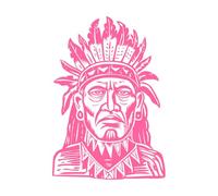 a Vintage Style of Tribal Medicine Man Wall Decals 50.4x72.9cm Window Decals Pink