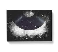 A Vinyl Record Paint Splash Modern Art Canvas Wall Art Print Ready to Hang, Framed Picture for Living Room Bedroom Home Office Décor, 50x35 cm (20x14 Inch)