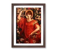A Vision Of Fiammetta By Dante Gabriel Rossetti Classic Painting Framed Print | A3 Walnut Framed Wall Art | Ready to Hang | Classic Historical Picture | Living Room Bedroom Lounge Office