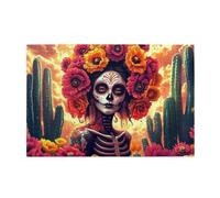 A Vivid Candy Skeleton 1000 Piece Jigsaw Puzzles For Adults Wooden Puzzles For Adults Gifts Home Decor