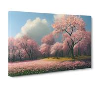 A Vivid Spring Forest Canvas Print | Gallery Wrapped 30mm Frame Wall Art | 30x20 inches | Ready to Hang | Contemporary Landscape Picture | Living Room Bedroom Lounge Office