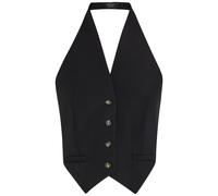 A.W.A.K.E Mode Halterneck Tie-back Woven Vest - Black - 42 (UK14 / L)