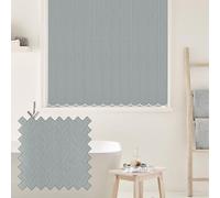 A.W Made to Measure Vertical Blinds 89mm (3.5") Complete Set Feather Weave Fabric Mist | Custom Size Vertical Window Blinds Up To 90cm (900mm) Width x 240cm (2400mm) Drop | Light Filtering Blinds