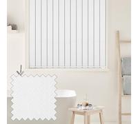 A.W Made to Measure Vertical Blinds 89mm (3.5") Complete Set Feather Weave Fabric White | Custom Size Vertical Window Blinds Up To 180cm (1800mm) Width x 130cm (1300mm) Drop | Light Filtering Blinds