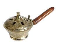 A & W Ornate Censer Incense Burner, Floral Flower Design, Made from Brass