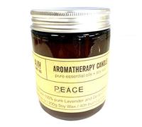 Peace Aromatherapy Amber Jar Candle Lavender and Geranium Essential Oil 100% Soy Wax