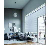 A.W Premium Made To Measure Day & Night Plain Soft Dim Out Blinds - White Cassette (Up To 120cm, Up To 240cm)