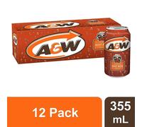 A&W Root Beer 355ml Cans Imported Pack of 12
