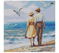 A Walk in The Beach Cross Stitch Kit, 26 x 26 cm, 150 x 150 Stitches, Counted Pattern,Cross Stitch kit