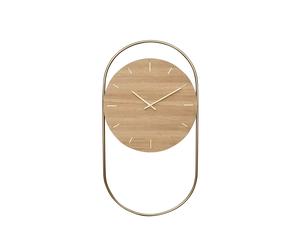 A-Wall Clock Oak/ Brass