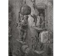 A warehouse in 19th century London. After an illustration by Gustave DorÔøΩ in the 1890 American edition of London: A Pilgrimage written by Blanchard Jerrold and illustrated by Gustave DorÔøΩ. Poster