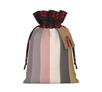 A warm and rustic colour scheme Christmas Drawstring Gift Bags, M Rustic Linen Tartan Pouches with Tags for Wedding Party Favours