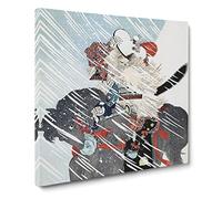 A Warrior in a Snow Storm by Toyohara Chikanobu Canvas Print | Gallery Wrapped 30mm Frame Wall Art | 14x14 inches | Ready to Hang | Asian Landscape Picture | Living Room Bedroom Lounge Office