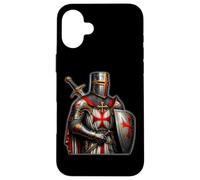 A Warrior of Christ Knights Templar Distressed Cross Men Case for iPhone 16 Plus