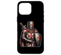 A Warrior of Christ Knights Templar Distressed Cross Men Case for iPhone 16 Pro Max