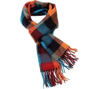 A.WAVE Soft-Touch Winter Scarf, Classic Plaid Check Wrap with Tassel Fringe, Cozy Gift-Ready Cold Weather Accessory (ORANGE