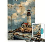 A Weathered Lighthouse 1000-piece Jigsaw Puzzles Stress Relief Play High Def Print Family Enjoyable Birthday Present (38x52cm)