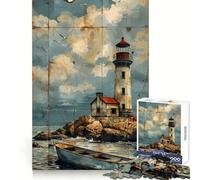 A Weathered Lighthouse Jigsaw Puzzles 1000 Pieces for Adults Think Sharper True Detail Home Play Christmas Surprise (38x26cm)