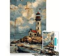 A Weathered Lighthouse Jigsaw Puzzles 1000 Pieces for Adults Think Sharper True Detail Home Play Christmas Surprise (38x26cm)