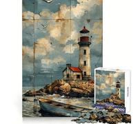 A Weathered Lighthouse Puzzles for Adults 1000 Puzzles Clear Logic Tight Joint Fun Activity Christmas Idea (50x75cm)