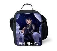(A) Wednesday Addams Lunch Bag Large Capacity Lunch Box Reusable Lunch Tote Bag Cute Lunch Storage Portable Leak Proof Lunch Sack For Adults Kids School W