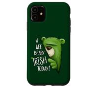 A Wee Beary Irish Today Green Grumpy Bear Pun St Pattys Day Case for iPhone 11