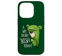 A Wee Beary Irish Today Green Grumpy Bear Pun St Pattys Day Case for iPhone 14 Pro
