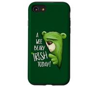 A Wee Beary Irish Today Green Grumpy Bear Pun St Pattys Day Case for iPhone SE (2020) / 7/8