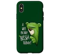A Wee Beary Irish Today Green Grumpy Bear Pun St Pattys Day Case for iPhone X/XS