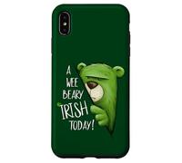 A Wee Beary Irish Today Green Grumpy Bear Pun St Pattys Day Case for iPhone XS Max