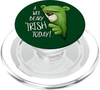 A Wee Beary Irish Today Green Grumpy Bear Pun St Pattys Day PopSockets PopGrip for MagSafe