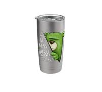 A Wee Beary Irish Today Green Grumpy Bear Pun St Pattys Day Stainless Steel Insulated Tumbler