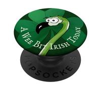 A Wee Bit Irish Today St Patricks Day Green Flamingo PopSockets Adhesive PopGrip