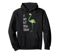 A Wee Bit Irish Today St Patricks Day Green Flamingo Pullover Hoodie