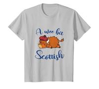 A Wee Bit Scottish Cute Cow Scottish Baby Shower Scotland T-Shirt, Youth, Silver Grey, 3T