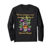A Wee Dram For The Bard And Good Health With Thistle Long Sleeve T-Shirt