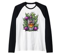 A Wee Dram For The Bard Of Scotland With Thistle Raglan Baseball Tee