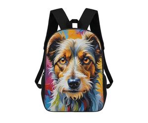 A Weird Lanky, Shaggy, But Very Appealing, Dog with Shining Eyes A Vivid, Surreal, Abstrac School Backpack Computer Rucksack for School/Work/Travel- Perfect for Travel, Work And Daily Use 17inch