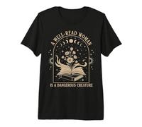 A Well-Read Woman Gothic Celestial Reader Feminist Movement Premium T-Shirt