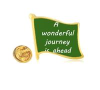 A Wenderful Journey Is Ahead Golden Metal Flag Lapel Pin Badge