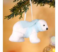 (A) White Bear Pendant Christmas Tree Ornaments - Christmas Decorations & Home Ornaments for Holiday Party Decor