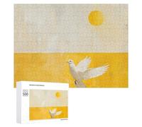 A White Dove Flies by Jigsaw Puzzle Challenging Fun Puzzle Wooden Jigsaw Puzzles for Adults Families 500 PCS