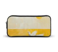 A White Dove Flies By Pencil Case - Large Aesthetic Makeup Bag Multi-Purpose Pencil Pouch Cute Cosmetic Bag with Zipper Closure for Office, Home, Study & Travel